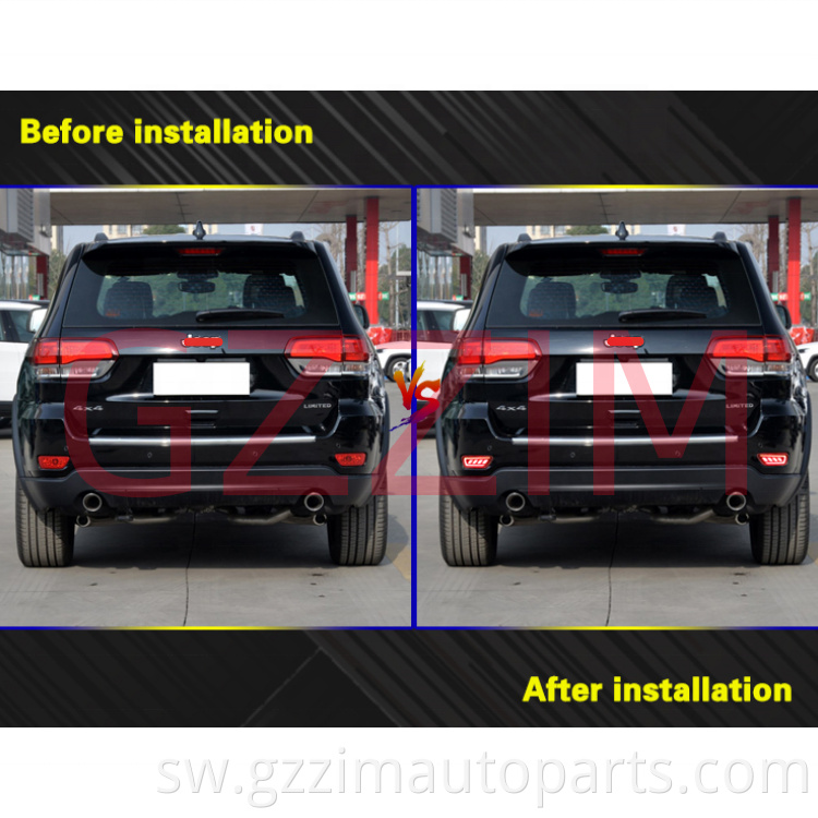 Rangi tatu iliyoongozwa na taa ya nyuma ya ukungu taa ya kuvunja taa ya kugeuza ishara ya kugeuka kwa jeep grand cherokee